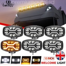 6pcs Fit Scania Volvo DAF MAN Truck 24v 10'' Jumbo Oval Led Spot Light Amber DRL