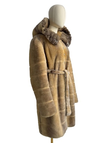 Vintage real sheepskin hooded - vintage,