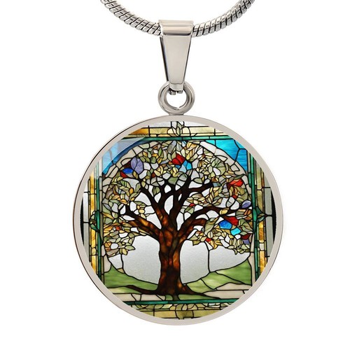 Engraved tree life - of, necklace