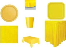 Solid Colour Party Plates Napkins Tablecovers Tableskirts Cups 17 colours+ Clear