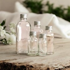 Glass Bottles Blue Clear Black