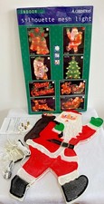 Light-up Santa Silhouette Indoor Mesh Light Christmas Window Display Decoration