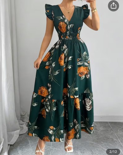 Women green floral maxi - women’s,
