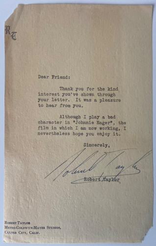 Letter signed actor - signed, robert