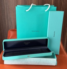 Tiffany & Co Packaging Leather Necklace Long Box in Hard Box Pouch,Ribbon