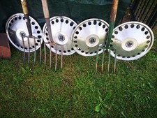 Set Of 4 VINTAGE Vauxhall / Saab Chrome Wheel Trims For Classic Car