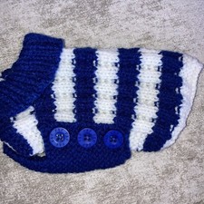 XS Chihuahua/Puppy Blue And White Jumper/Coat