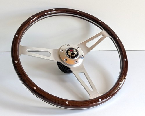 Steering wheel wood chrome - steering,