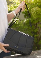 Women's Genuine Soft Real Nappa Leather Flap Over Triple Section Zipped Handbag