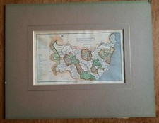 Antique hand-tinted engraved