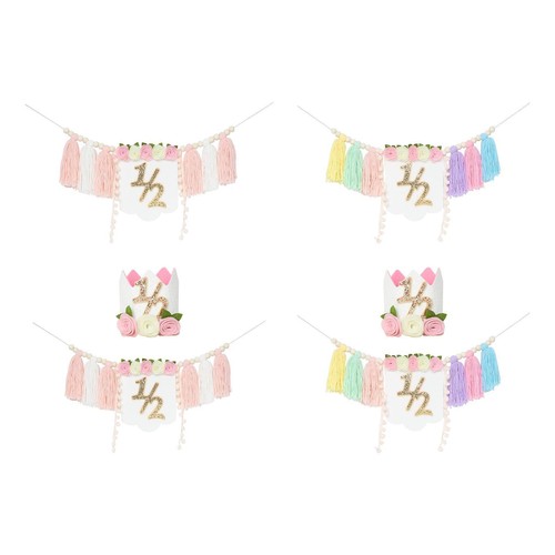 Half birthday highchair banner - birthday,