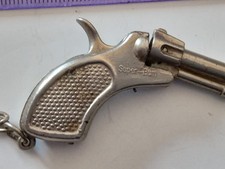 Vintage Gun Metal keyring Military Detective Toy Cowboy Pistol ? 