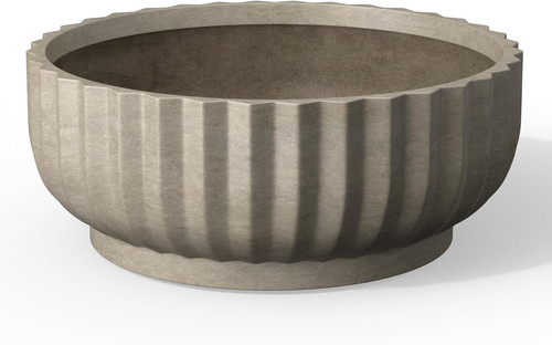 Round fulted bowl planter - round,