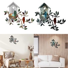 Birdhouse Metal Wall Decor Art Crafts for Patio Indoor Outdoor Centerpiece