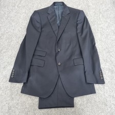 Gieves & Hawkes Suit 38R W34 Navy Blue Wool Jacket Trousers Formal Savile Row