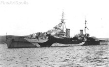British light cruiser HMS Spartan - Royal Navy • WW2 Photograph Militaria
