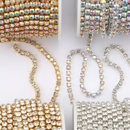 2mm 3mm 4mm rhinestone chain - 2mm,
