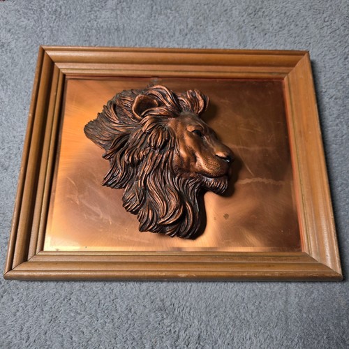 Lion head wall art copper - 3d,