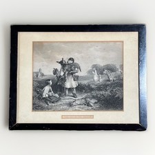 Children & Donkey Framed