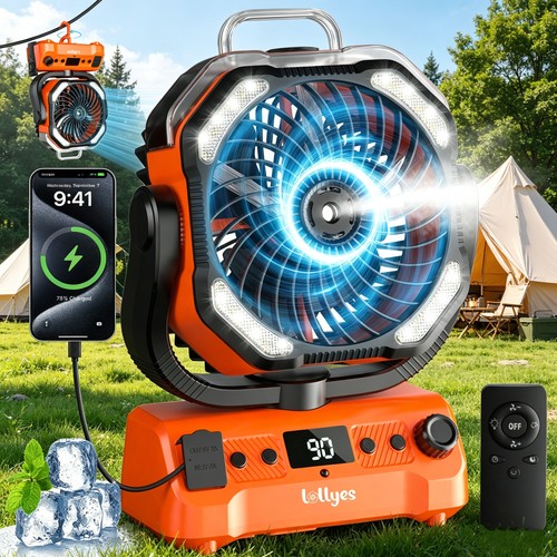 Camping misting fan with dual - fan,