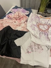 Girls' Clothes Bundle Age 7-8 Years(next, Shein Etc) cargo jeans  & Tops