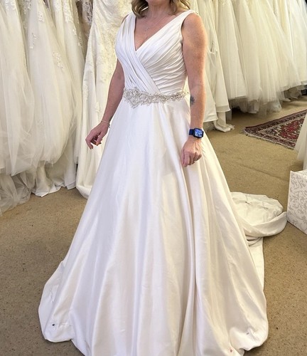 Pale champagne satin wedding - champagne,