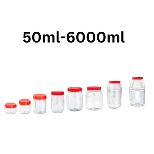 Plastic storage jars - storage, clear