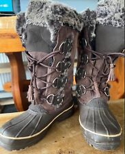 Khombu Winter Boots Arctic Waterproof Insulated Faux Fur Leather Uppers UK 4 VGC
