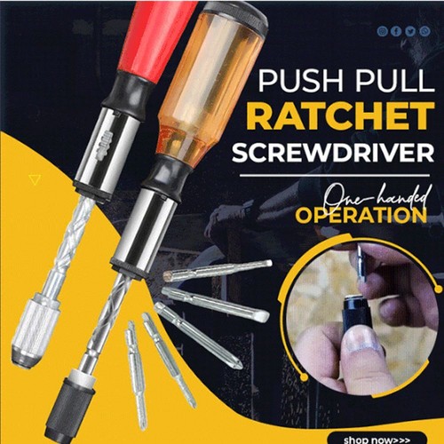 Push pull ratchet screwdriver - pull,