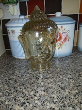Vintage Glass Buddha Head , Smoky Quartz /Brown Colour - Vidrios ?? 