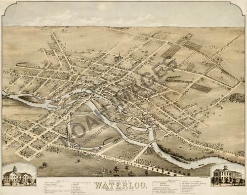 Panoramic map waterloo ny - waterloo,