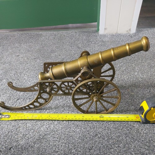 Antique brass cannon ornament - brass,