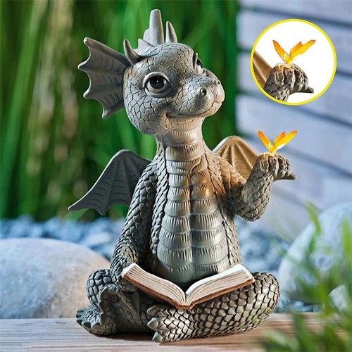 Cute reading dragon resin - reading,