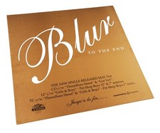 BLUR POSTER Display To The End  1994 UK PROMO ONLY POSTER Gold ver. Flat Rare