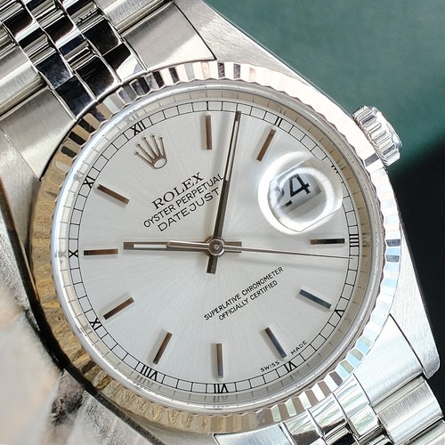 Rolex mens datejust 16234 18kw - rolex,