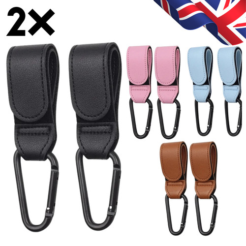 Leather buggy clips pram - 2x,