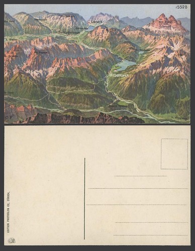 Italy old colour postcard map - postcard,