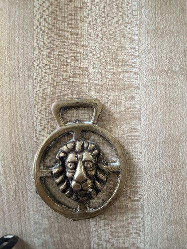 Brass horse medallion antique - horse,