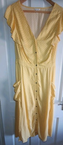 Monsoon yellow white - white, polka