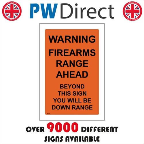 Sign firearms range - range, ahead
