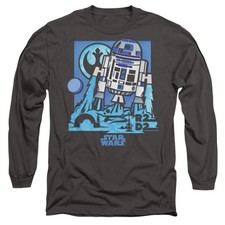 Star Wars Papercut R2D2 Long Sleeve T-Shirt S-2XL, Grey