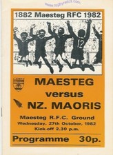 Maesteg v NZ Maoris 27 Oct 1982 RUGBY PROGRAMME