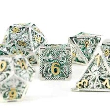 Metal DND Dice Set 7pcs Polyhedral Hollow D20 Game Die RPG Octopus Animal Gift
