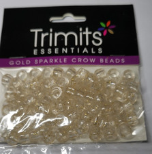 Trimits Gold Sparkle Crow Beads, 6mm, Pack of 100, Jewellery making