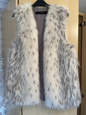 Fab Zara long faux fur gilet Body Warmer UK M