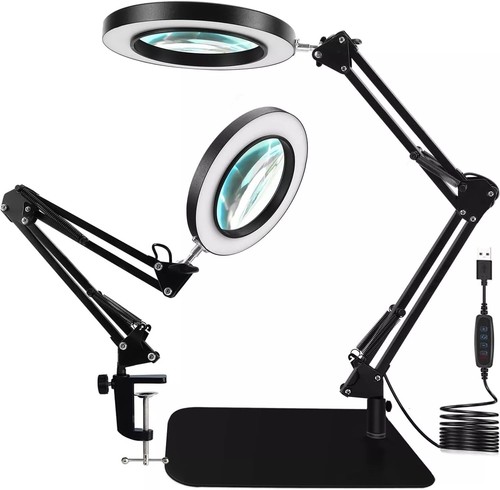 Led magnifier glass desk - magnifier,