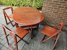 Butterfly Dining Drop Leaf Table with 3 Folding Chairs