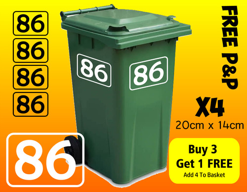 Wheelie bin numbers - x4,