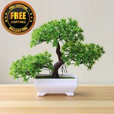 Artificial Bonsai Plant Small Tabletop Tree in Pot Home Office Garden Decor