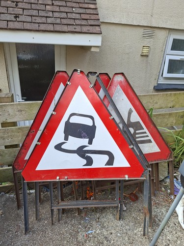 Road works old - works, signs